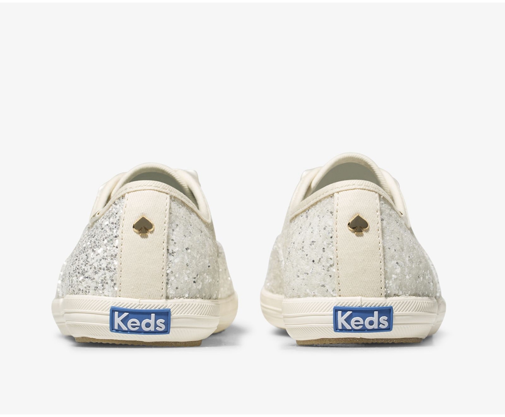 Keds Sneaker Damen Weiß - Kate Spade New York Champion Glitter - HNX-973102